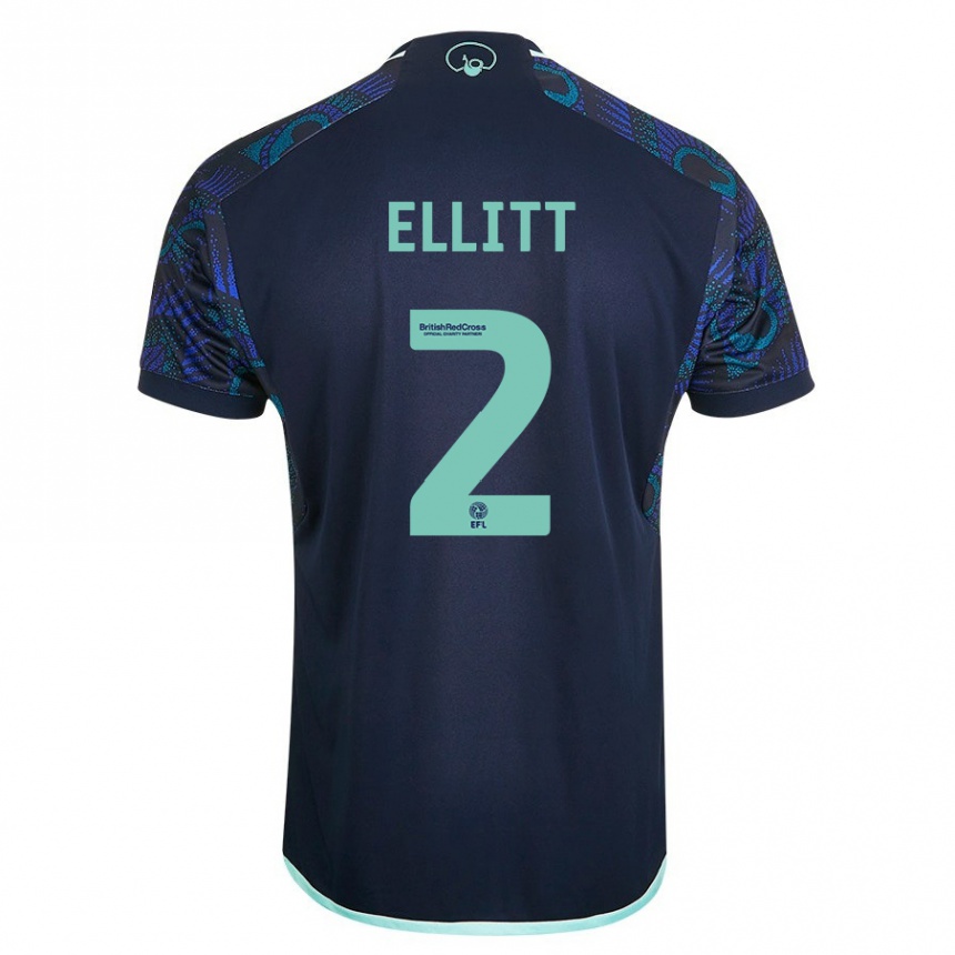 Hombre Fútbol Camiseta Izzy Ellitt #2 Azul 2ª Equipación 2023/24 Perú