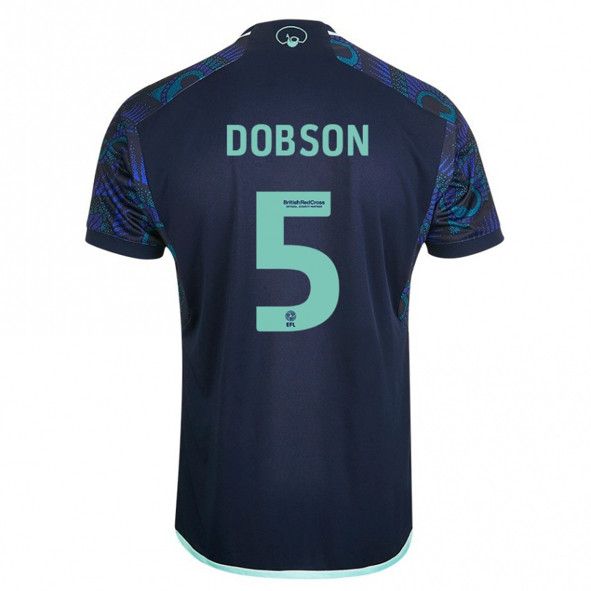 Hombre Fútbol Camiseta Ellie Dobson #5 Azul 2ª Equipación 2023/24 Perú