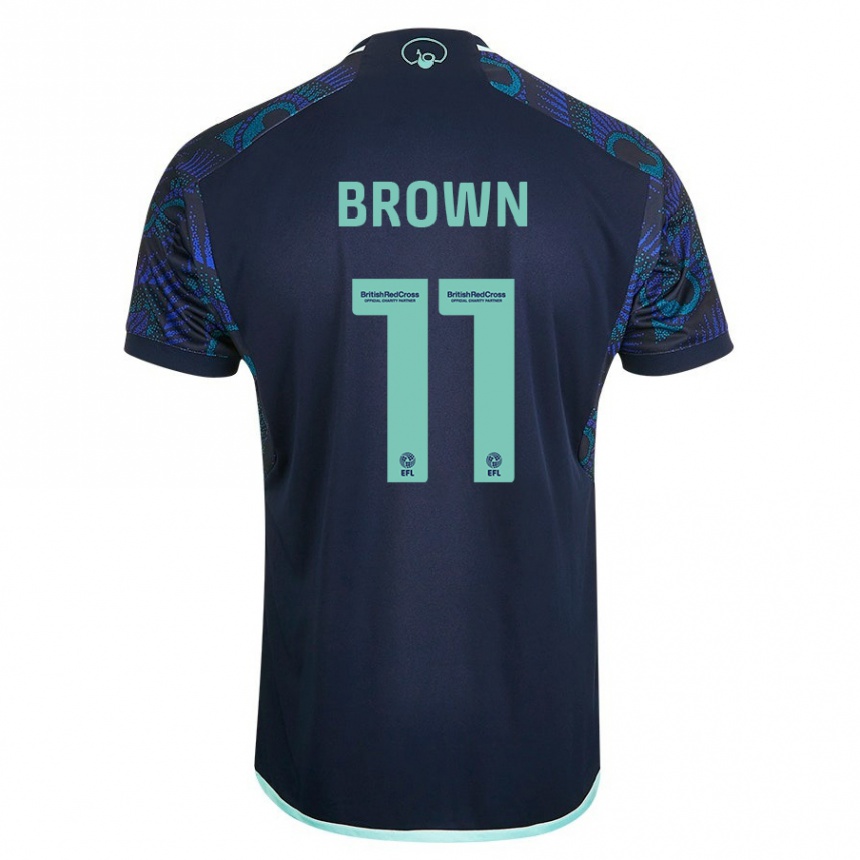 Hombre Fútbol Camiseta Abbie Brown #11 Azul 2ª Equipación 2023/24 Perú