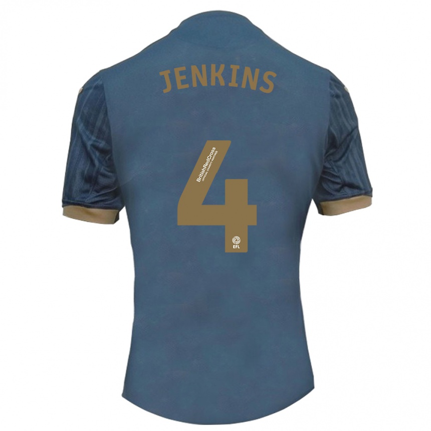 Hombre Fútbol Camiseta Shaunna Jenkins #4 Verde Azulado Oscuro 2ª Equipación 2023/24 Perú