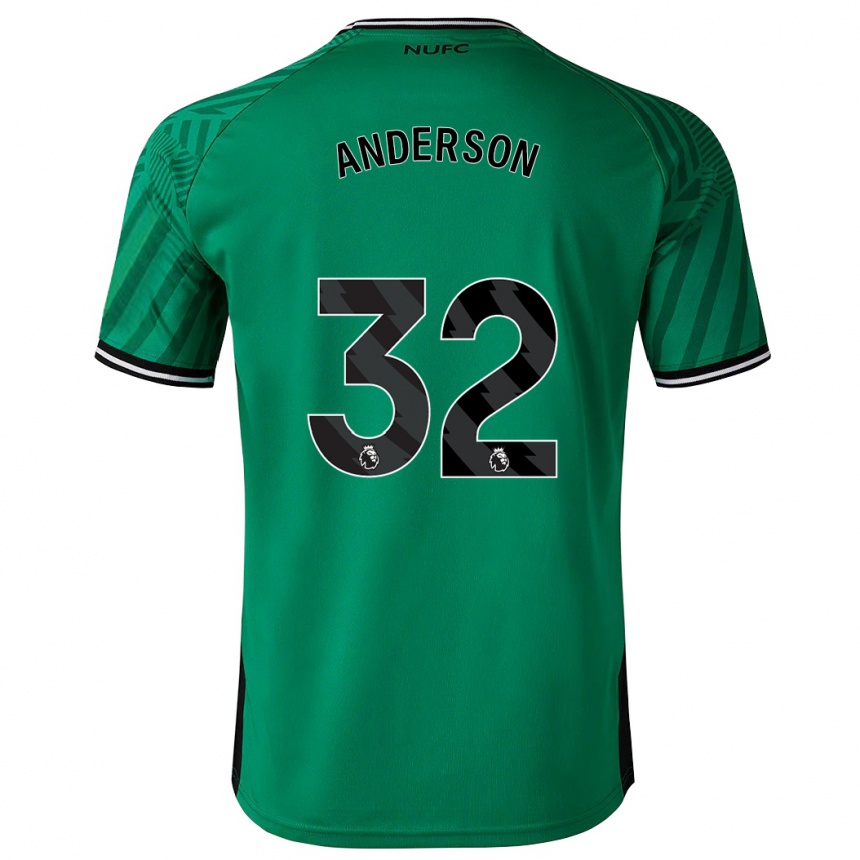 Hombre Fútbol Camiseta Elliot Anderson #32 Verde 2ª Equipación 2023/24 Perú