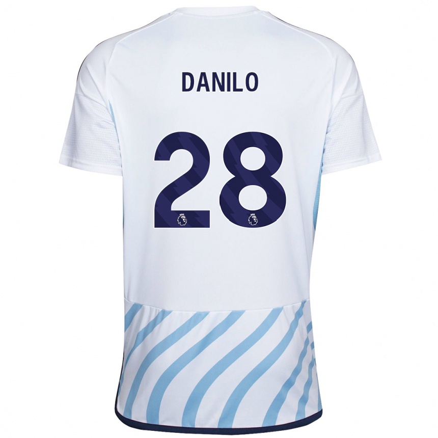 Hombre Fútbol Camiseta Danilo #28 Blanco Azul 2ª Equipación 2023/24 Perú