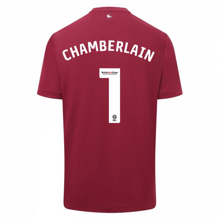 Hombre Fútbol Camiseta Ceryn Chamberlain #1 Rojo 2ª Equipación 2023/24 Perú