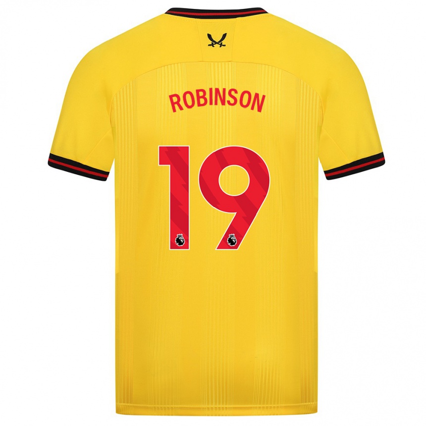 Hombre Fútbol Camiseta Jack Robinson #19 Amarillo 2ª Equipación 2023/24 Perú