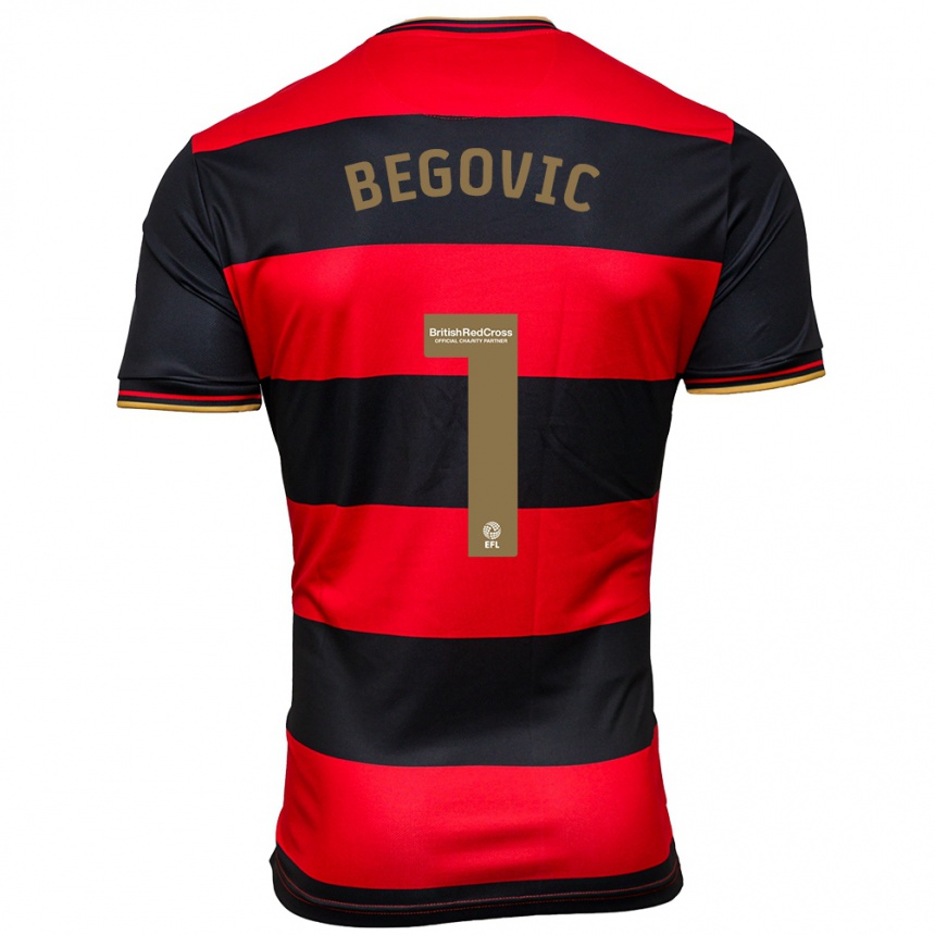 Hombre Fútbol Camiseta Asmir Begovic #1 Negro Rojo 2ª Equipación 2023/24 Perú