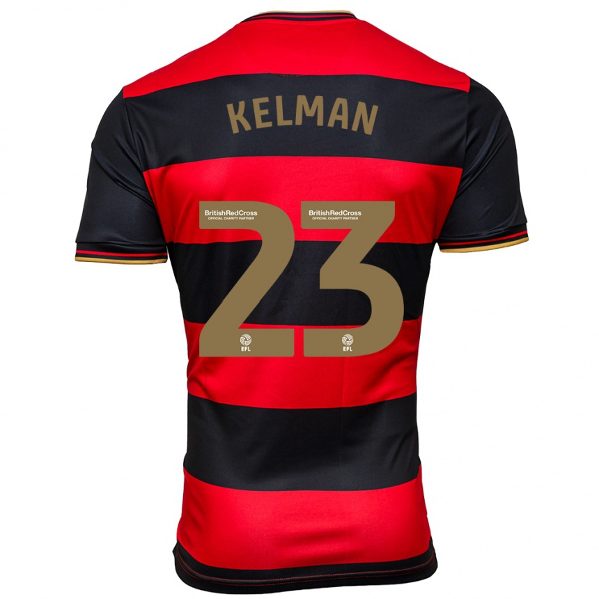 Hombre Fútbol Camiseta Charlie Kelman #23 Negro Rojo 2ª Equipación 2023/24 Perú