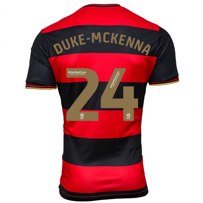 Hombre Fútbol Camiseta Stephen Duke-Mckenna #24 Negro Rojo 2ª Equipación 2023/24 Perú