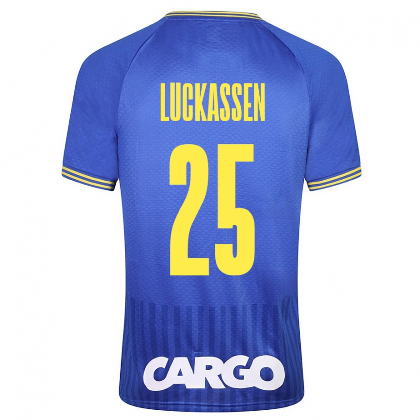 Hombre Fútbol Camiseta Derrick Luckassen #25 Azul 2ª Equipación 2023/24 Perú