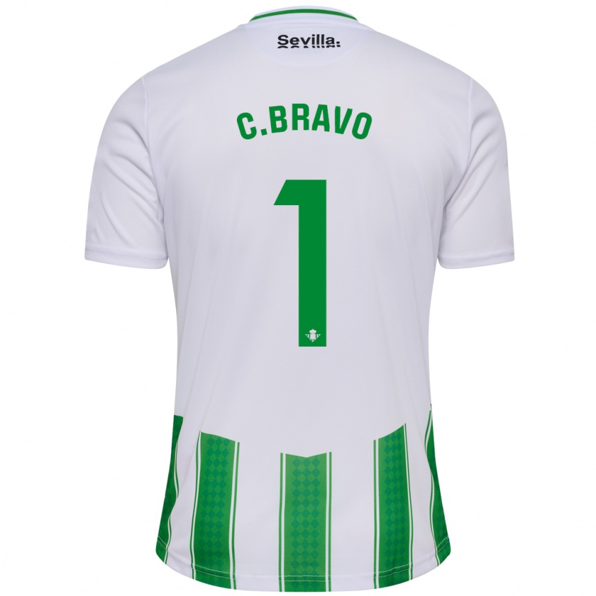 Mujer Fútbol Camiseta Claudio Bravo #1 Blanco 1ª Equipación 2023/24 Perú