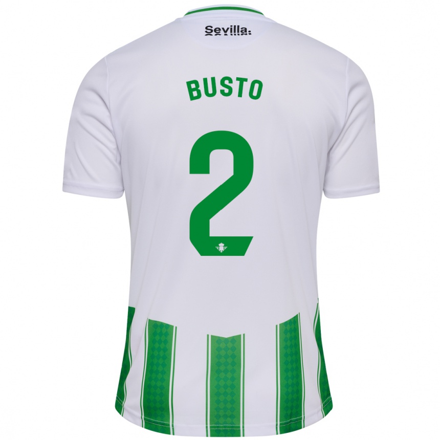 Mujer Fútbol Camiseta Pablo Busto #2 Blanco 1ª Equipación 2023/24 Perú