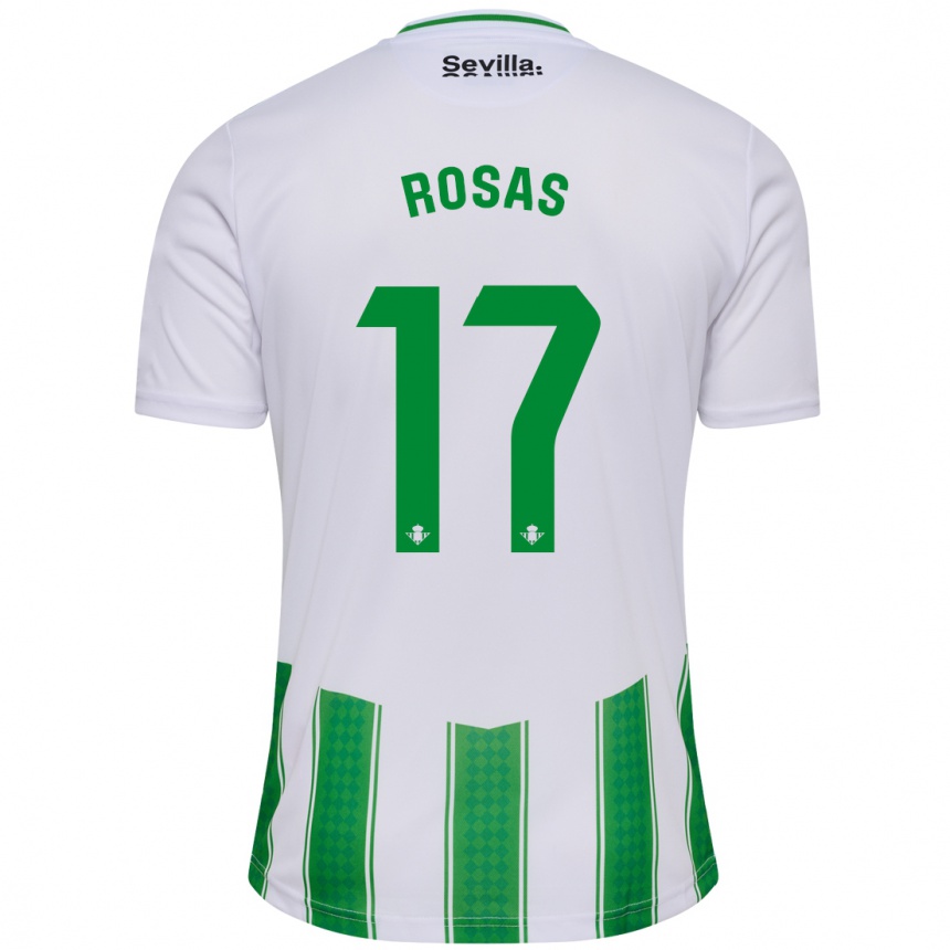 Mujer Fútbol Camiseta Berto Rosas #17 Blanco 1ª Equipación 2023/24 Perú