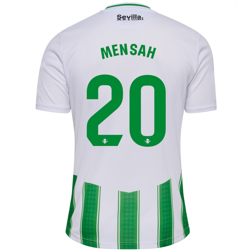 Mujer Fútbol Camiseta Mawuli Mensah #20 Blanco 1ª Equipación 2023/24 Perú