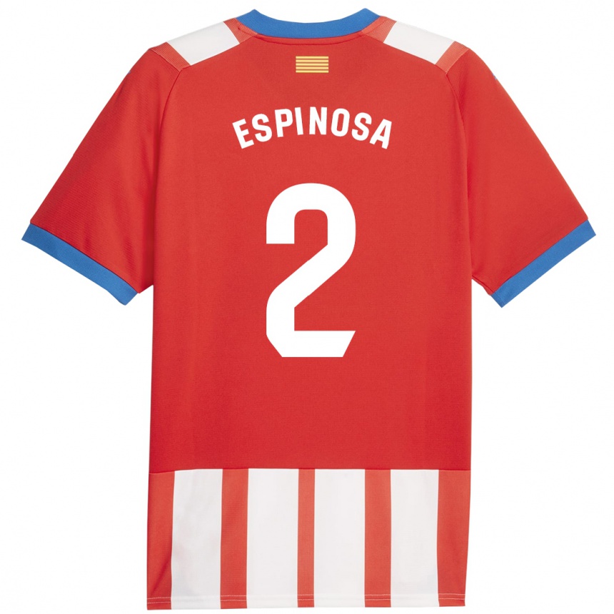 Mujer Fútbol Camiseta Bernardo Espinosa #2 Rojo Blanco 1ª Equipación 2023/24 Perú