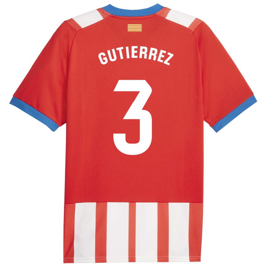 Mujer Fútbol Camiseta Miguel Gutiérrez #3 Rojo Blanco 1ª Equipación 2023/24 Perú