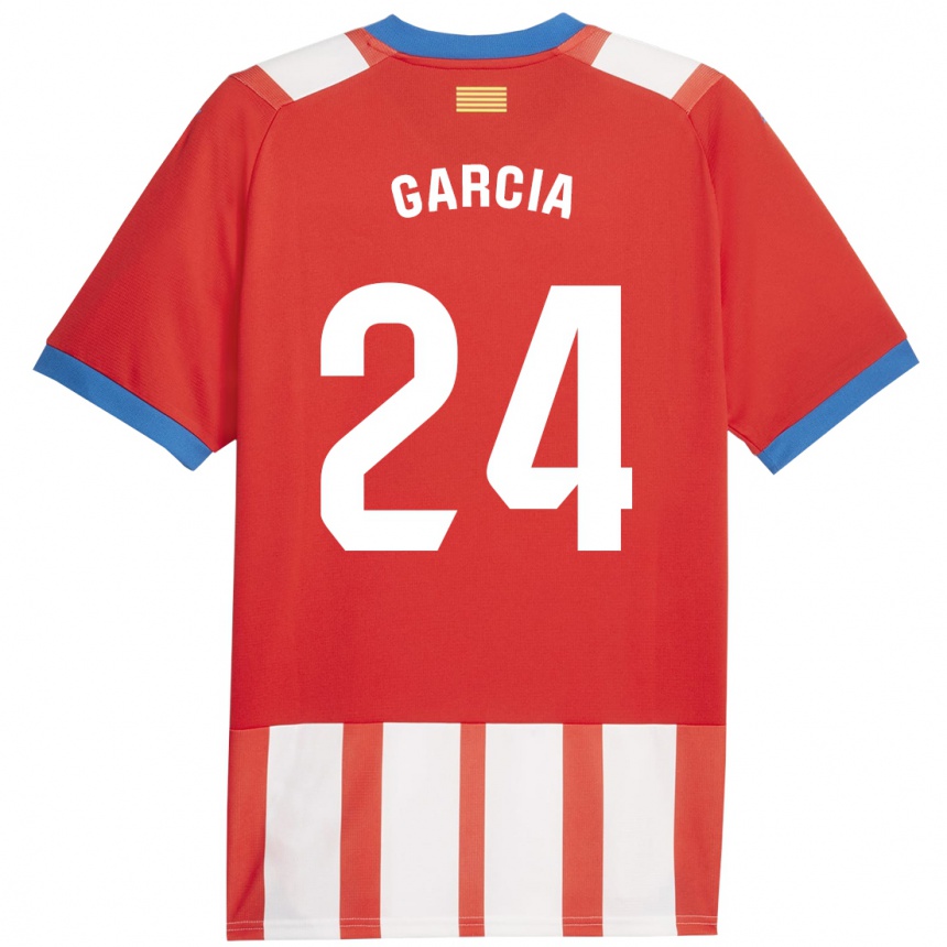 Mujer Fútbol Camiseta Borja García #24 Rojo Blanco 1ª Equipación 2023/24 Perú