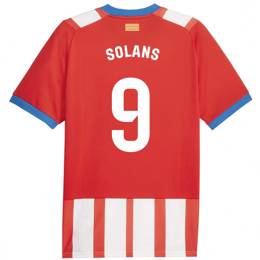 Mujer Fútbol Camiseta Sergi Solans #9 Rojo Blanco 1ª Equipación 2023/24 Perú