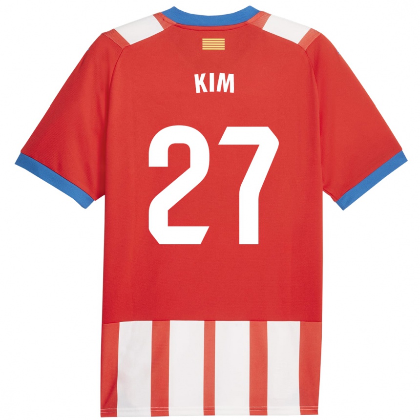 Mujer Fútbol Camiseta Min-Su Kim #27 Rojo Blanco 1ª Equipación 2023/24 Perú