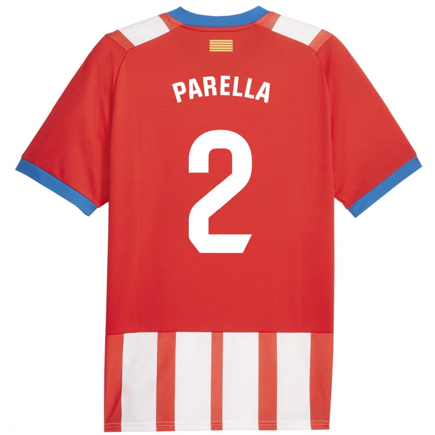 Mujer Fútbol Camiseta Virginia Parella #2 Rojo Blanco 1ª Equipación 2023/24 Perú