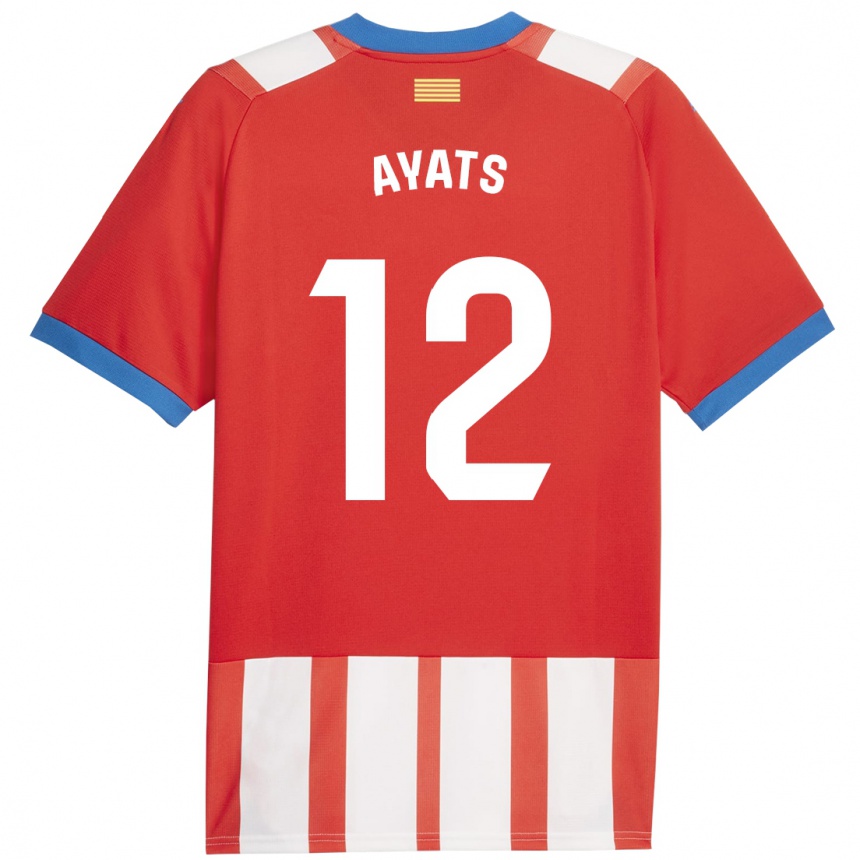 Mujer Fútbol Camiseta Mònica Ayats #12 Rojo Blanco 1ª Equipación 2023/24 Perú