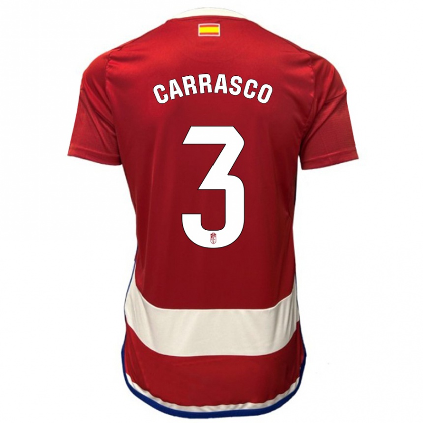 Mujer Fútbol Camiseta Marta Carrasco #3 Rojo 1ª Equipación 2023/24 Perú