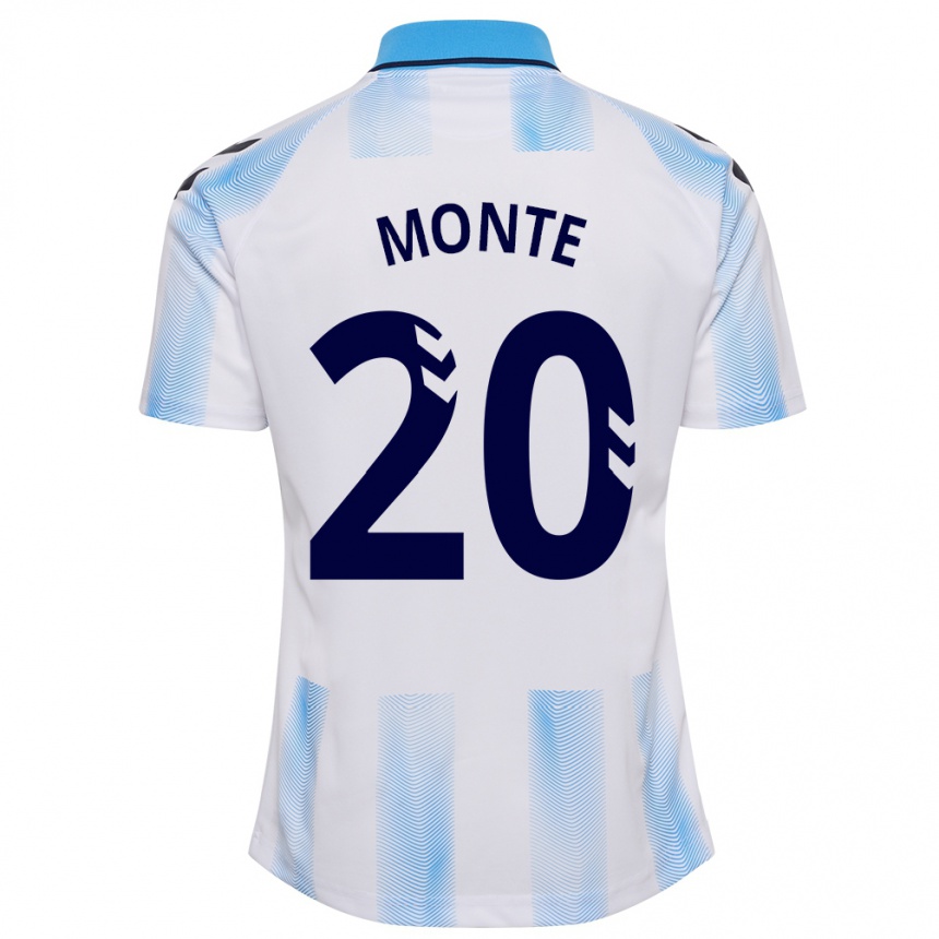 Mujer Fútbol Camiseta Nélson Monte #20 Blanco Azul 1ª Equipación 2023/24 Perú