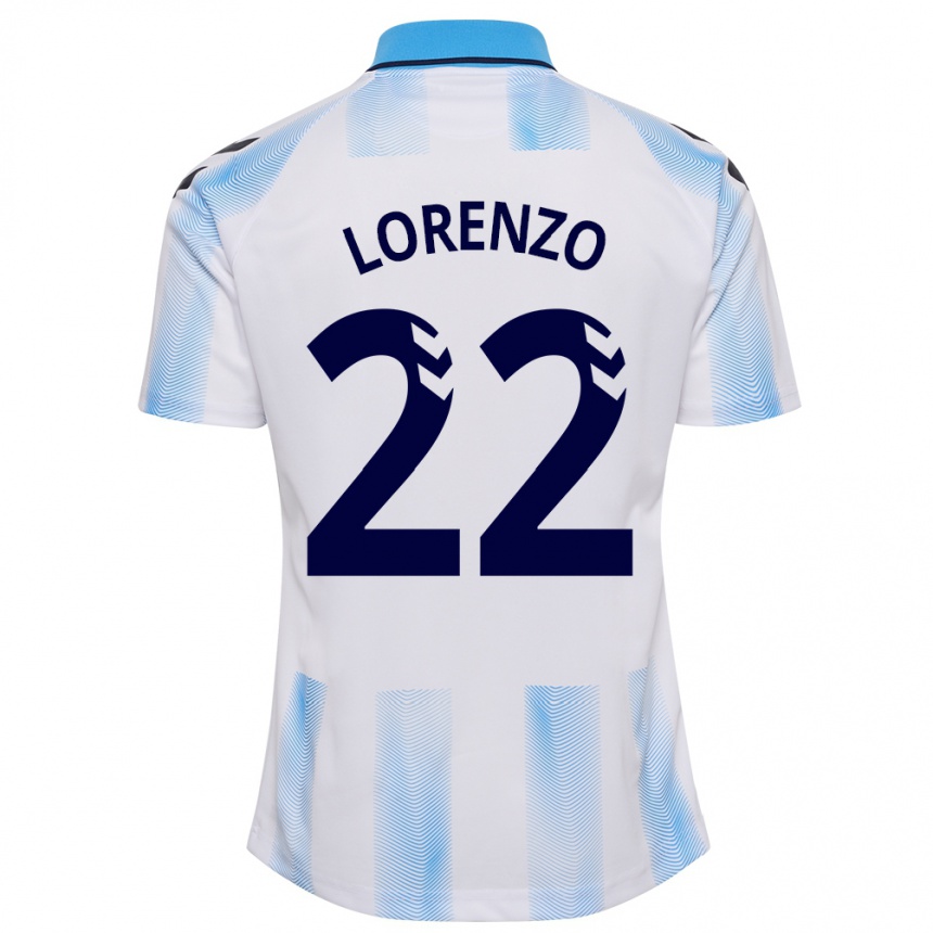 Mujer Fútbol Camiseta Dani Lorenzo #22 Blanco Azul 1ª Equipación 2023/24 Perú