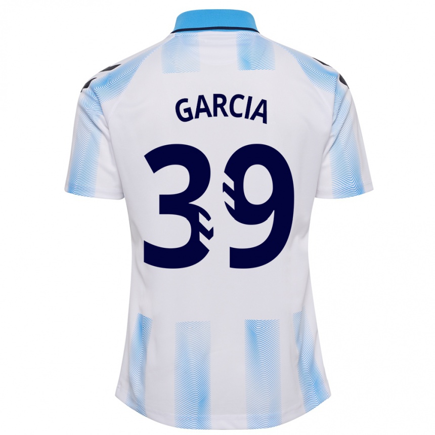 Mujer Fútbol Camiseta Claudia García #39 Blanco Azul 1ª Equipación 2023/24 Perú