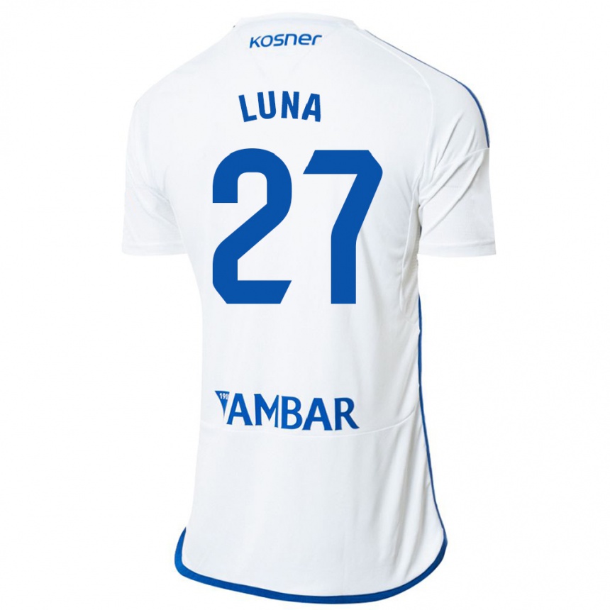 Mujer Fútbol Camiseta Marcos Luna #27 Blanco 1ª Equipación 2023/24 Perú