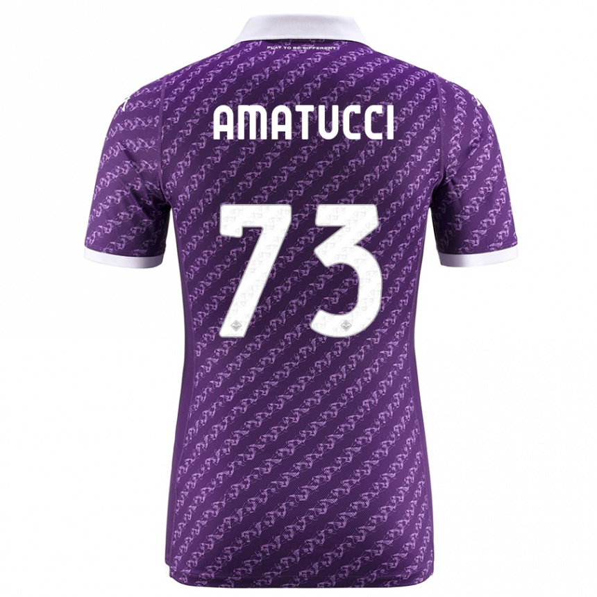 Mujer Fútbol Camiseta Lorenzo Amatucci #73 Violeta 1ª Equipación 2023/24 Perú