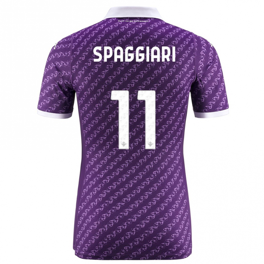 Mujer Fútbol Camiseta Riccardo Spaggiari #11 Violeta 1ª Equipación 2023/24 Perú