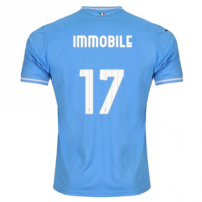 Mujer Fútbol Camiseta Ciro Immobile #17 Azul 1ª Equipación 2023/24 Perú