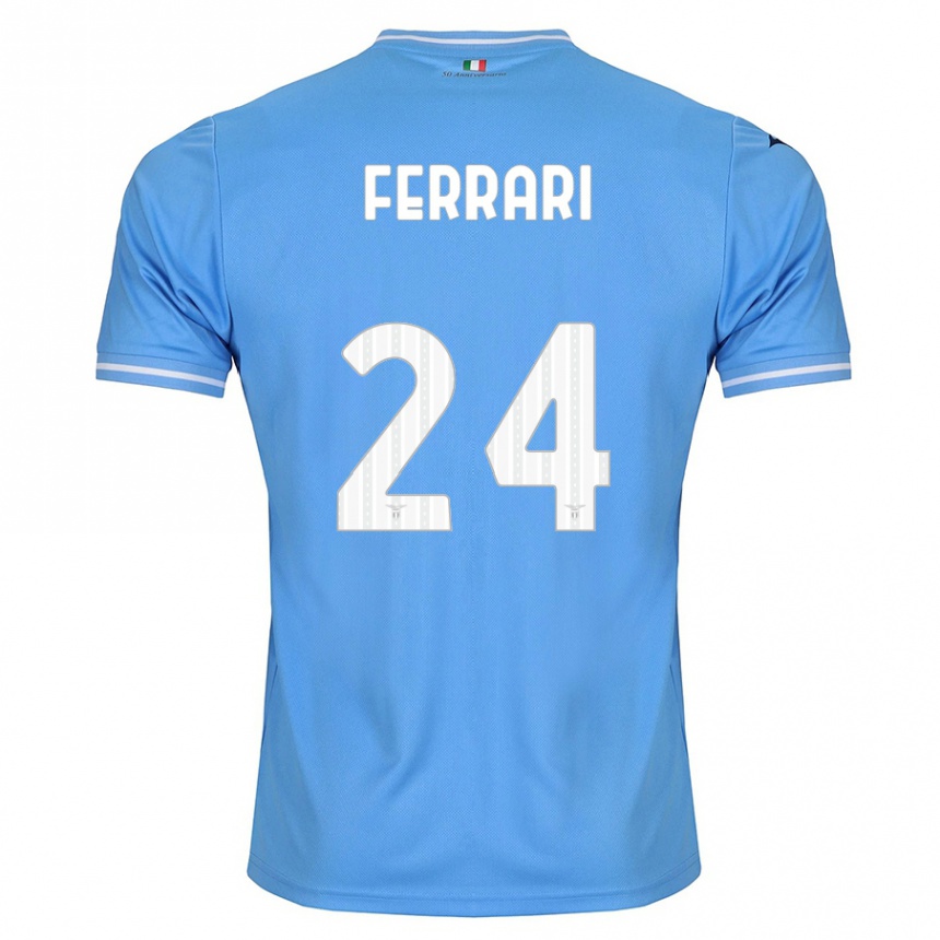 Mujer Fútbol Camiseta Lorenzo Ferrari #24 Azul 1ª Equipación 2023/24 Perú