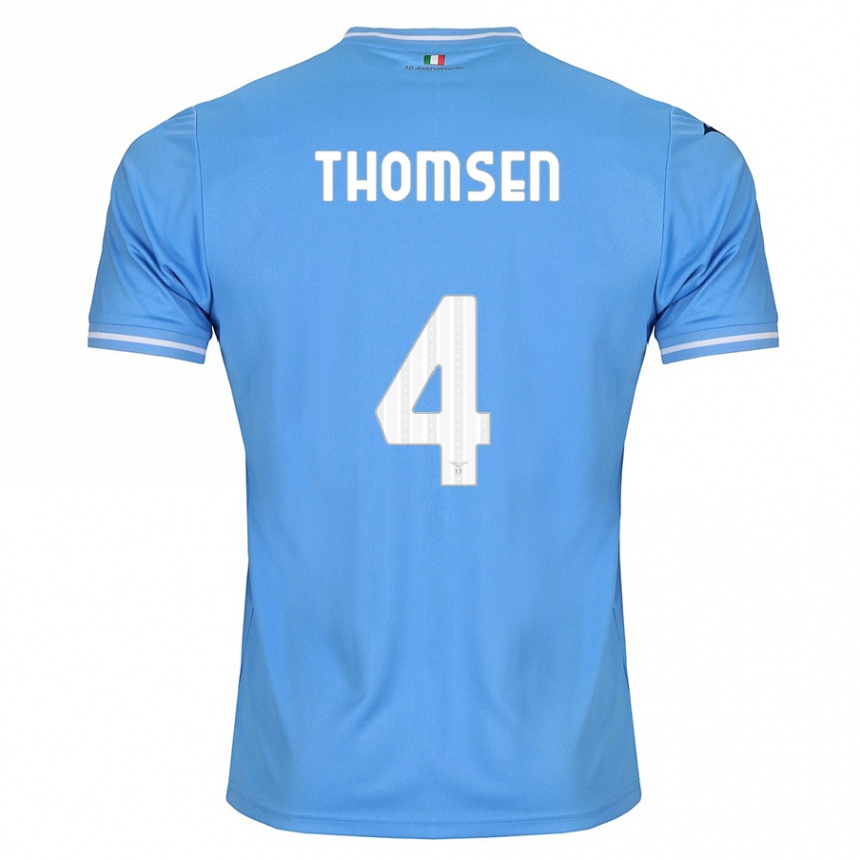 Mujer Fútbol Camiseta Maria Møller Thomsen #4 Azul 1ª Equipación 2023/24 Perú