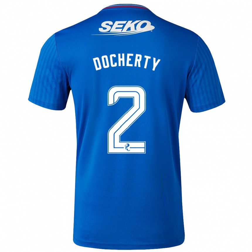 Mujer Fútbol Camiseta Nicola Docherty #2 Azul 1ª Equipación 2023/24 Perú