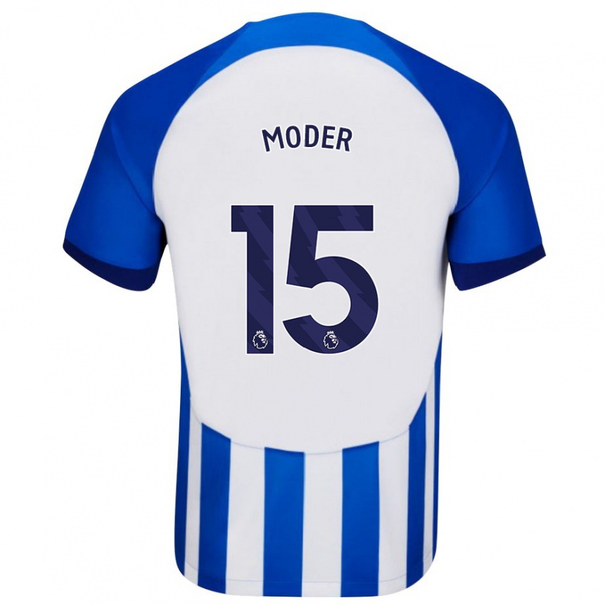 Mujer Fútbol Camiseta Jakub Moder #15 Azul 1ª Equipación 2023/24 Perú