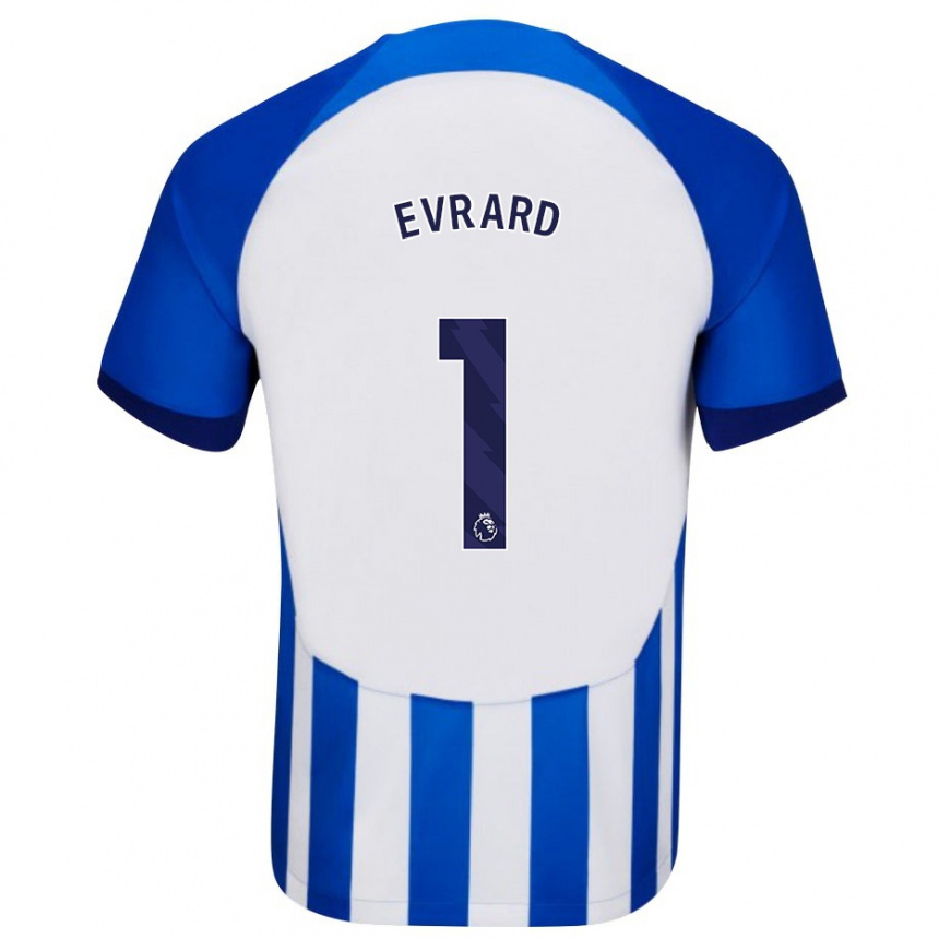 Mujer Fútbol Camiseta Nicky Evrard #1 Azul 1ª Equipación 2023/24 Perú