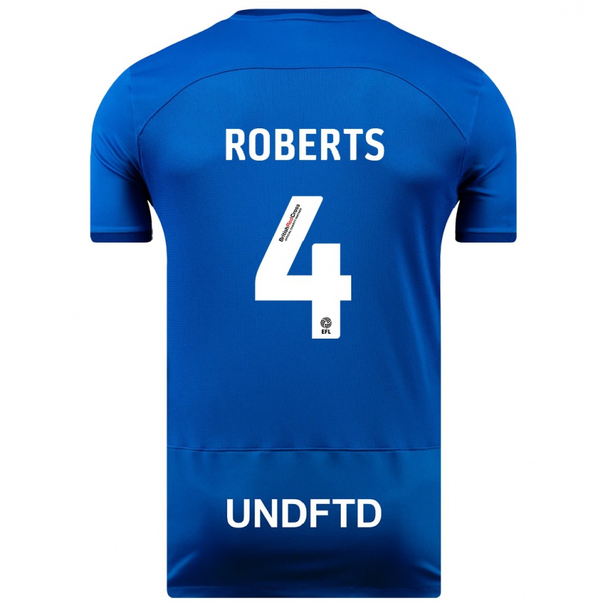 Mujer Fútbol Camiseta Marc Roberts #4 Azul 1ª Equipación 2023/24 Perú