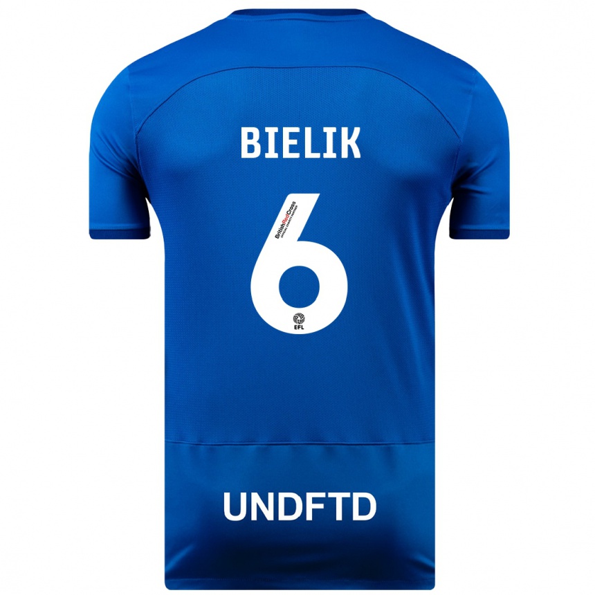 Mujer Fútbol Camiseta Krystian Bielik #6 Azul 1ª Equipación 2023/24 Perú