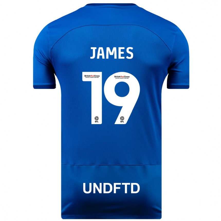 Mujer Fútbol Camiseta Jordan James #19 Azul 1ª Equipación 2023/24 Perú