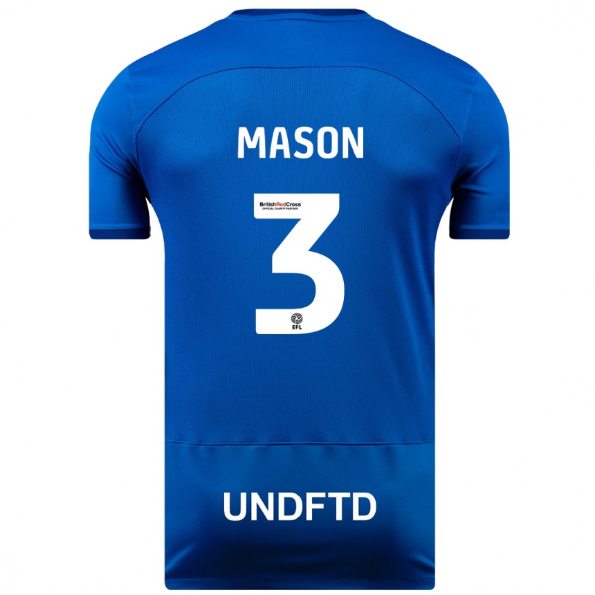 Mujer Fútbol Camiseta Ellie Mason #3 Azul 1ª Equipación 2023/24 Perú