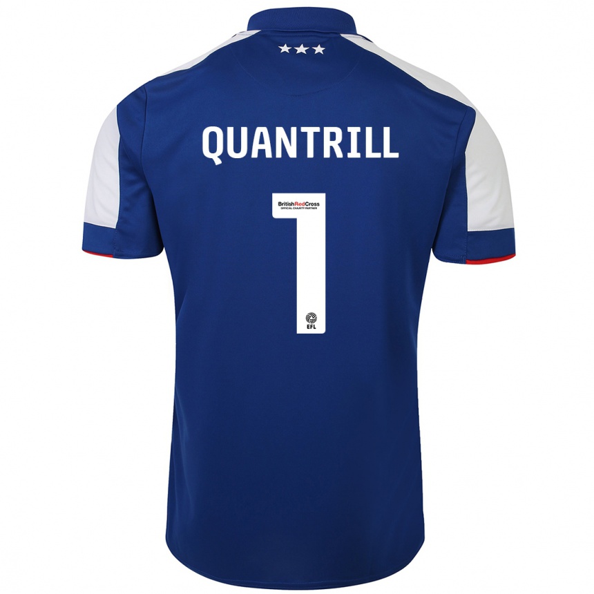 Mujer Fútbol Camiseta Sarah Quantrill #1 Azul 1ª Equipación 2023/24 Perú