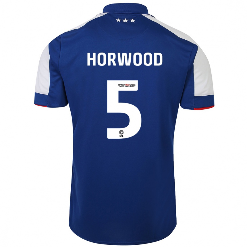 Mujer Fútbol Camiseta Bonnie Horwood #5 Azul 1ª Equipación 2023/24 Perú