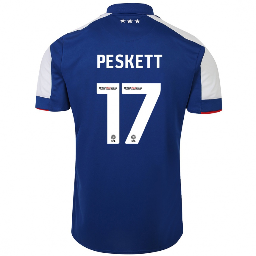 Mujer Fútbol Camiseta Sophie Peskett #17 Azul 1ª Equipación 2023/24 Perú