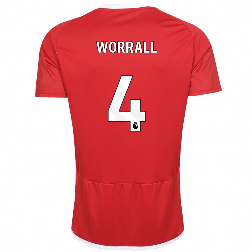 Mujer Fútbol Camiseta Joe Worrall #4 Rojo 1ª Equipación 2023/24 Perú