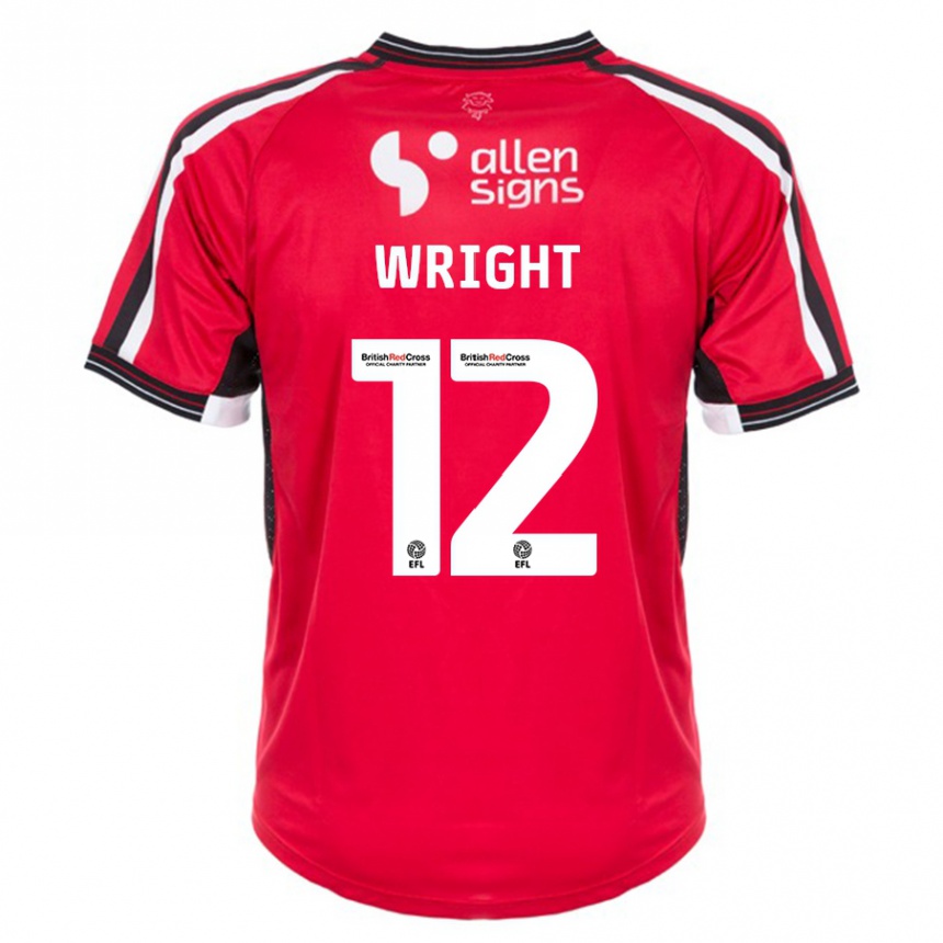 Mujer Fútbol Camiseta Jordan Wright #12 Rojo 1ª Equipación 2023/24 Perú