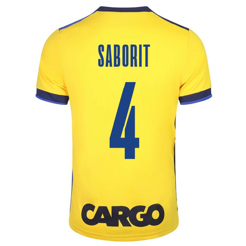 Mujer Fútbol Camiseta Enric Saborit #4 Amarillo 1ª Equipación 2023/24 Perú