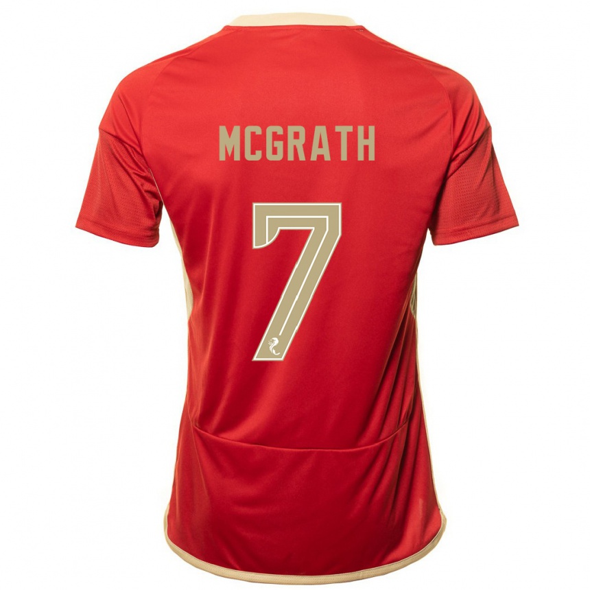 Mujer Fútbol Camiseta Jamie Mcgrath #7 Rojo 1ª Equipación 2023/24 Perú