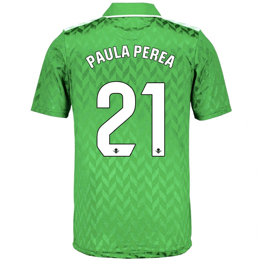 Mujer Fútbol Camiseta Paula Perea Ramírez #21 Verde 2ª Equipación 2023/24 Perú