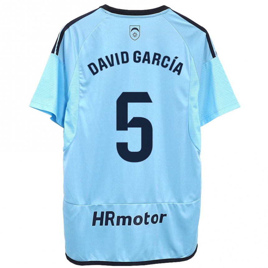 Mujer Fútbol Camiseta David García #5 Azul 2ª Equipación 2023/24 Perú