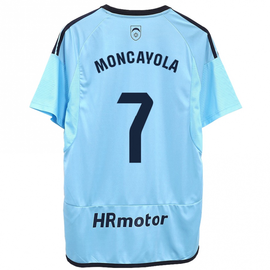 Mujer Fútbol Camiseta Jon Moncayola #7 Azul 2ª Equipación 2023/24 Perú